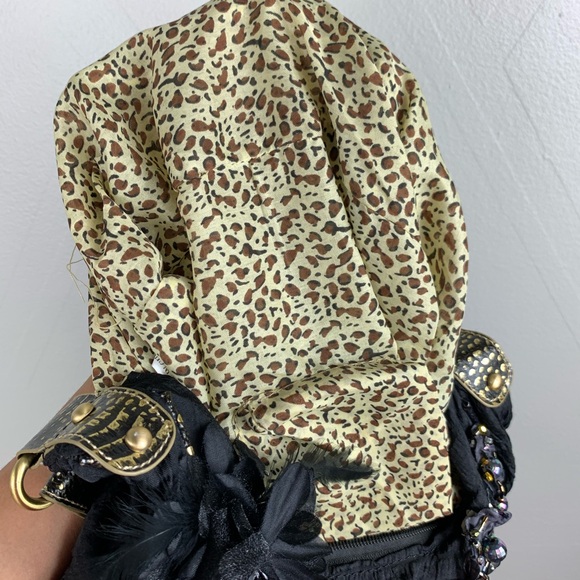 Vintage Y2K Mini Hand Black Bag with Jems, Beads and feathers | Festival… - Picture 10 of 12